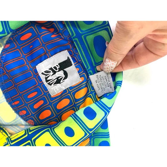 Vintage Bon Homme Button Up XL Wild Retro Psychedelic Geometric Pattern - Picture 7 of 9